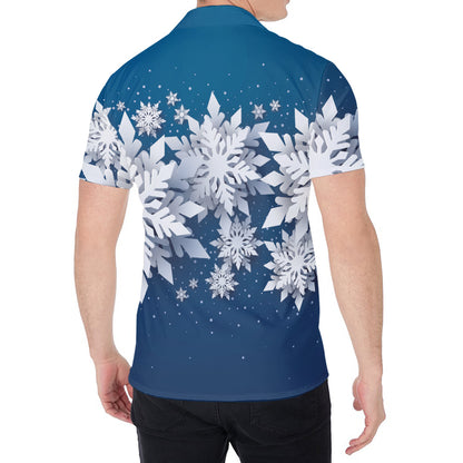 Christmas Snowflake Print Men's Shirt