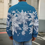 Christmas Snowflake Print Men's Shirt Jacket