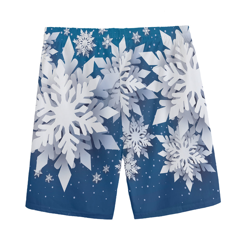 Christmas Snowflake Print Men's Sports Shorts
