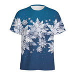 Christmas Snowflake Print Men's Sports T-Shirt