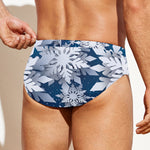 Christmas Snowflake Print Men's Swim Briefs