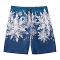 Christmas Snowflake Print Men's Swim Trunks