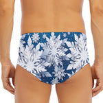 Christmas Snowflake Print Men's Triangle Swim Briefs