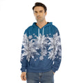 Christmas Snowflake Print Men's Velvet Pullover Hoodie