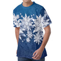 Christmas Snowflake Print Men's Velvet T-Shirt