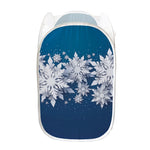 Christmas Snowflake Print Mesh Laundry Hamper