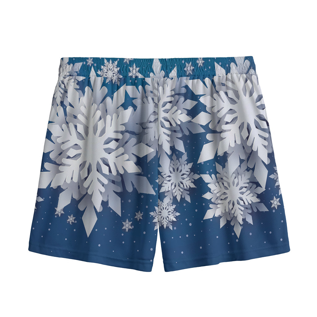 Christmas Snowflake Print Mesh Shorts