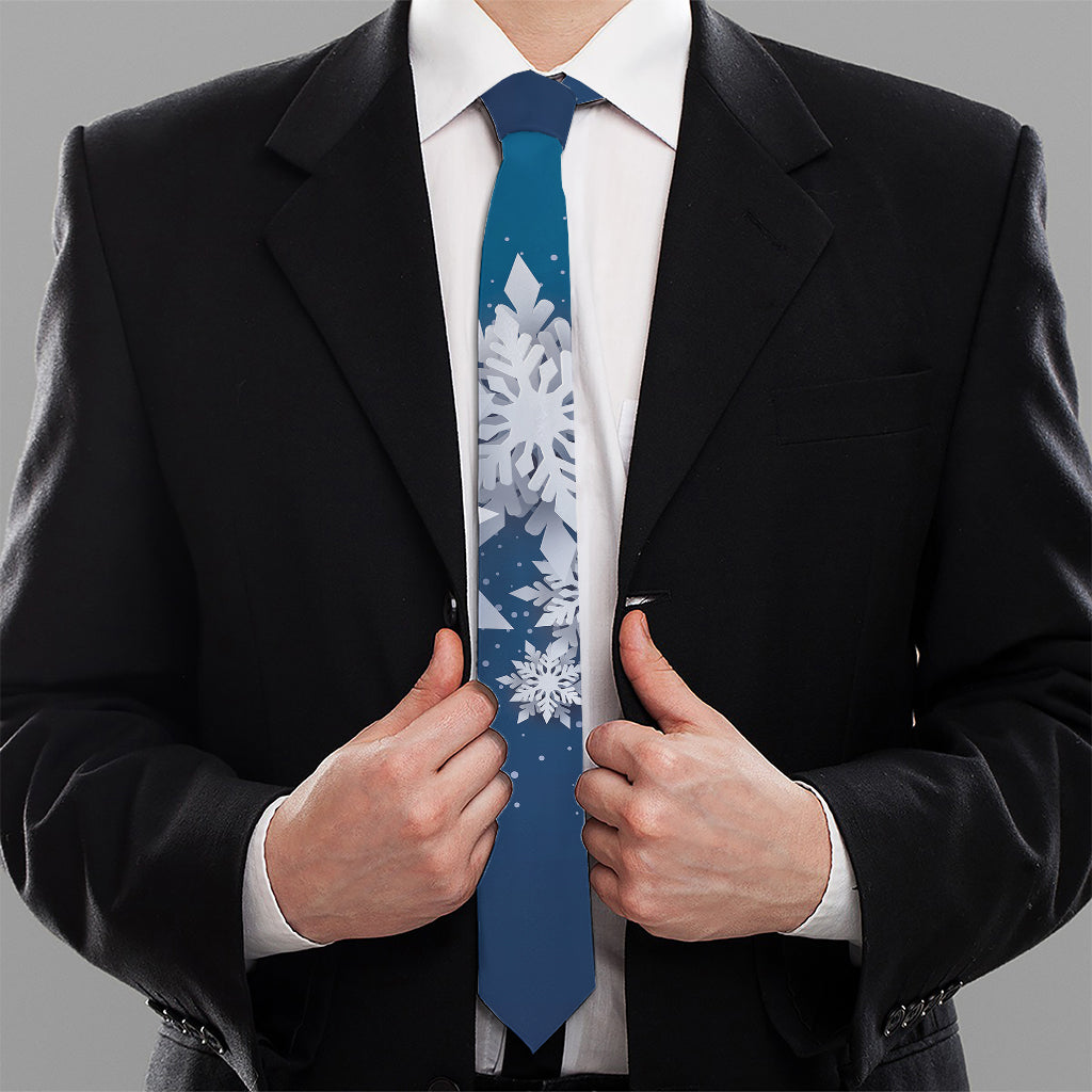 Christmas Snowflake Print Necktie