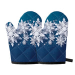 Christmas Snowflake Print Oven Mitts