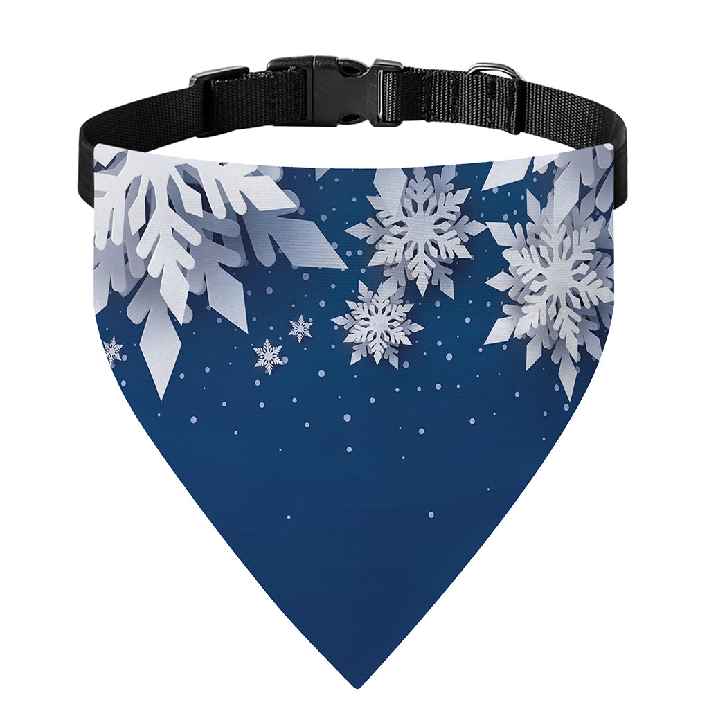 Christmas Snowflake Print Over The Collar Dog Bandana
