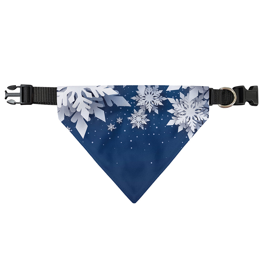 Christmas Snowflake Print Over The Collar Dog Bandana