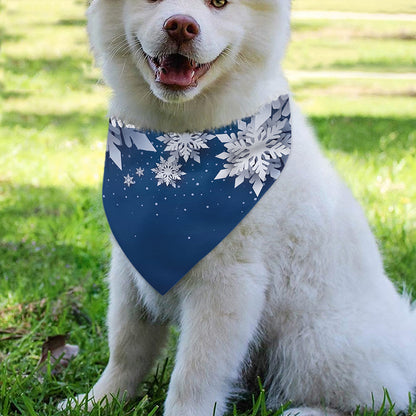 Christmas Snowflake Print Over The Collar Dog Bandana