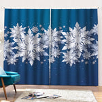 Christmas Snowflake Print Pencil Pleat Curtains