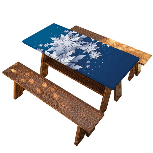 Christmas Snowflake Print Picnic Table Cover