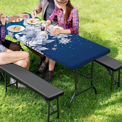 Christmas Snowflake Print Picnic Table Cover