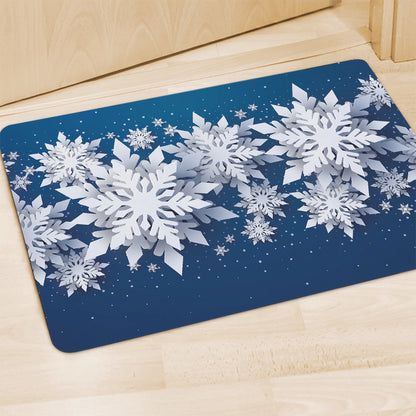 Christmas Snowflake Print Polyester Doormat