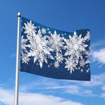 Christmas Snowflake Print Polyester Flag