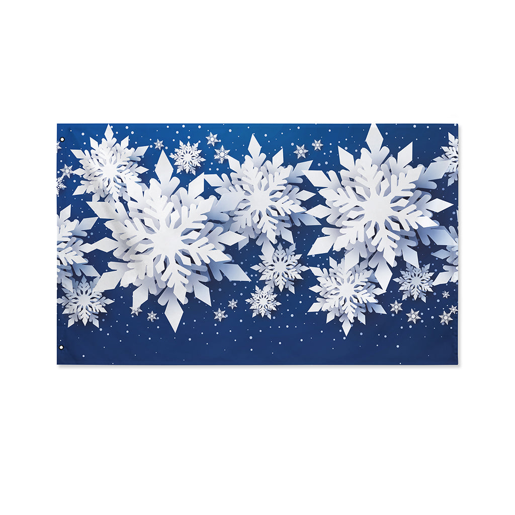 Christmas Snowflake Print Polyester Flag
