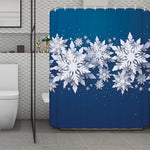 Christmas Snowflake Print Polyester Shower Curtain