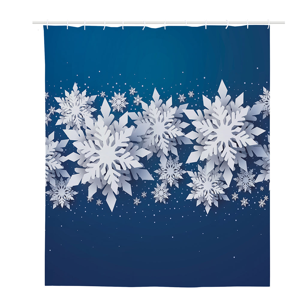 Christmas Snowflake Print Polyester Shower Curtain
