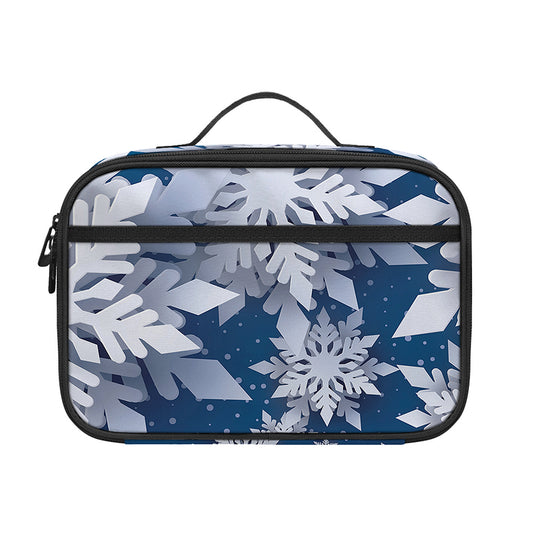 Christmas Snowflake Print Portable Lunch Bag
