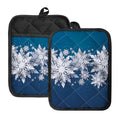 Christmas Snowflake Print Pot Holders With Pocket