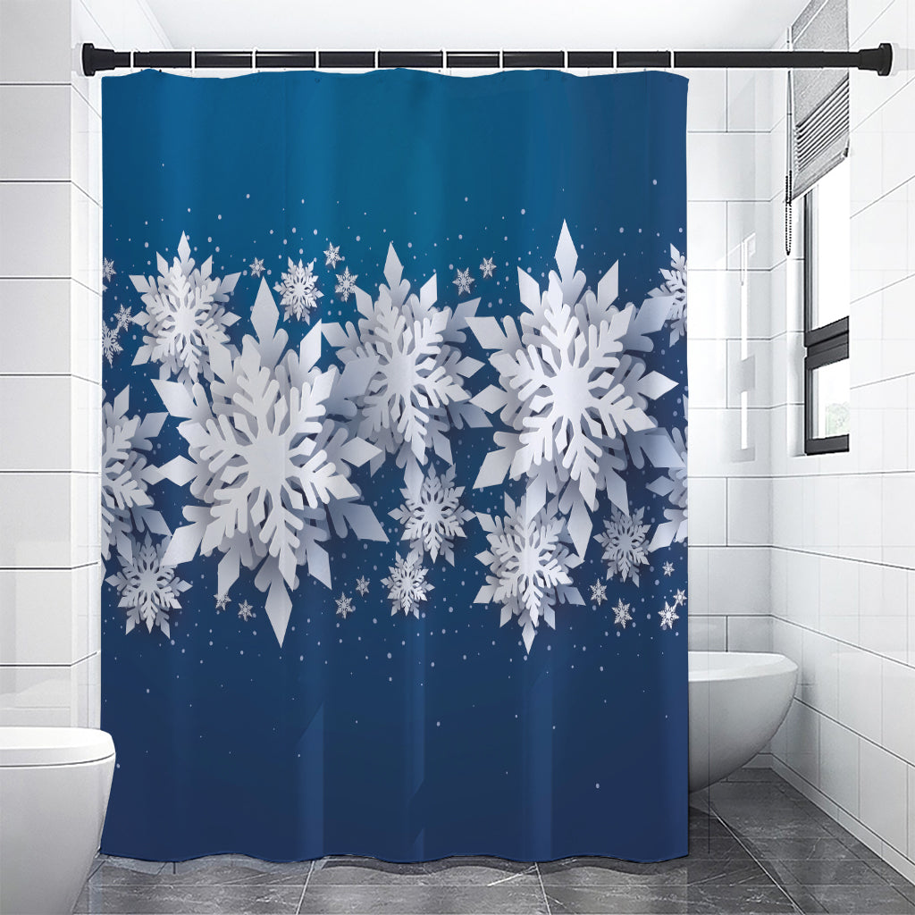 Christmas Snowflake Print Premium Shower Curtain