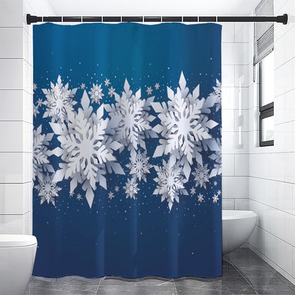 Christmas Snowflake Print Premium Shower Curtain