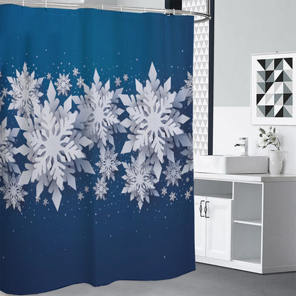 Christmas Snowflake Print Premium Shower Curtain