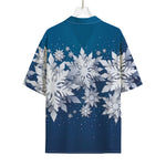Christmas Snowflake Print Rayon Hawaiian Shirt
