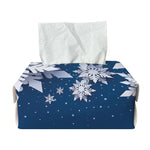 Christmas Snowflake Print Rectangle Tissue Box Cover