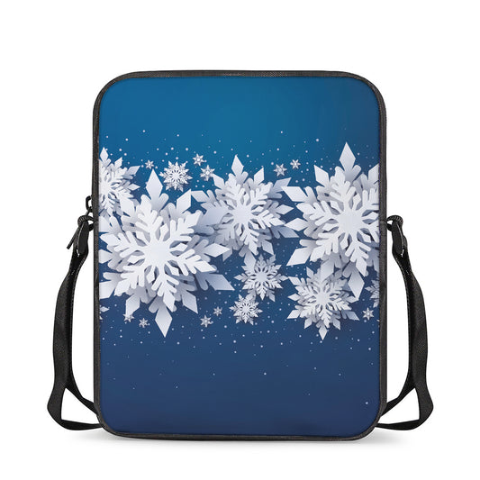 Christmas Snowflake Print Rectangular Crossbody Bag
