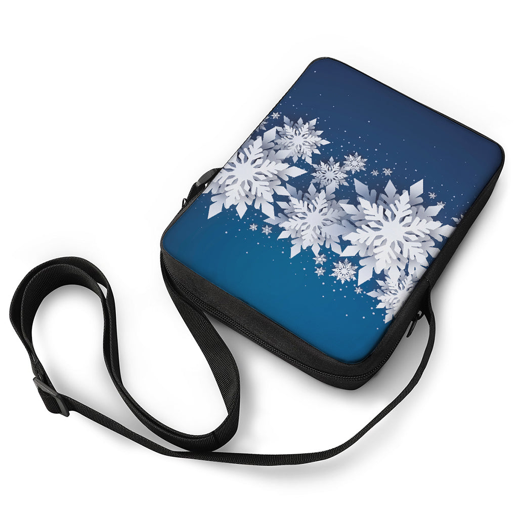 Christmas Snowflake Print Rectangular Crossbody Bag