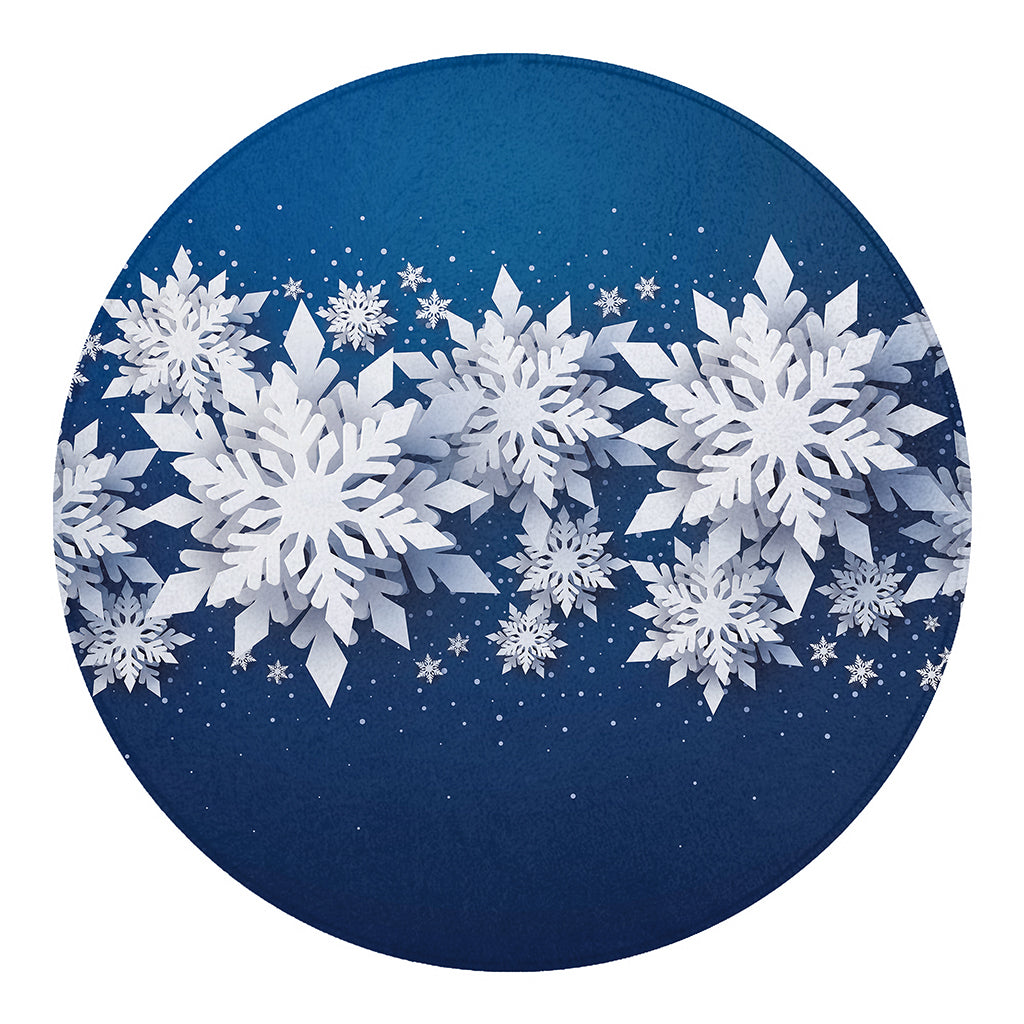 Christmas Snowflake Print Round Blanket