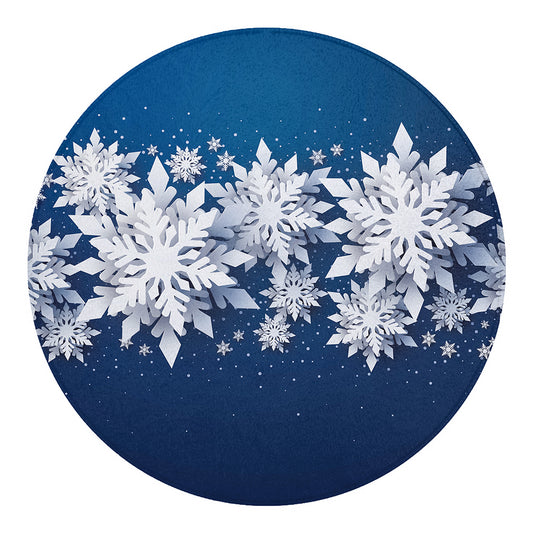Christmas Snowflake Print Round Blanket