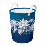 Christmas Snowflake Print Round Laundry Basket