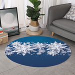 Christmas Snowflake Print Round Rug
