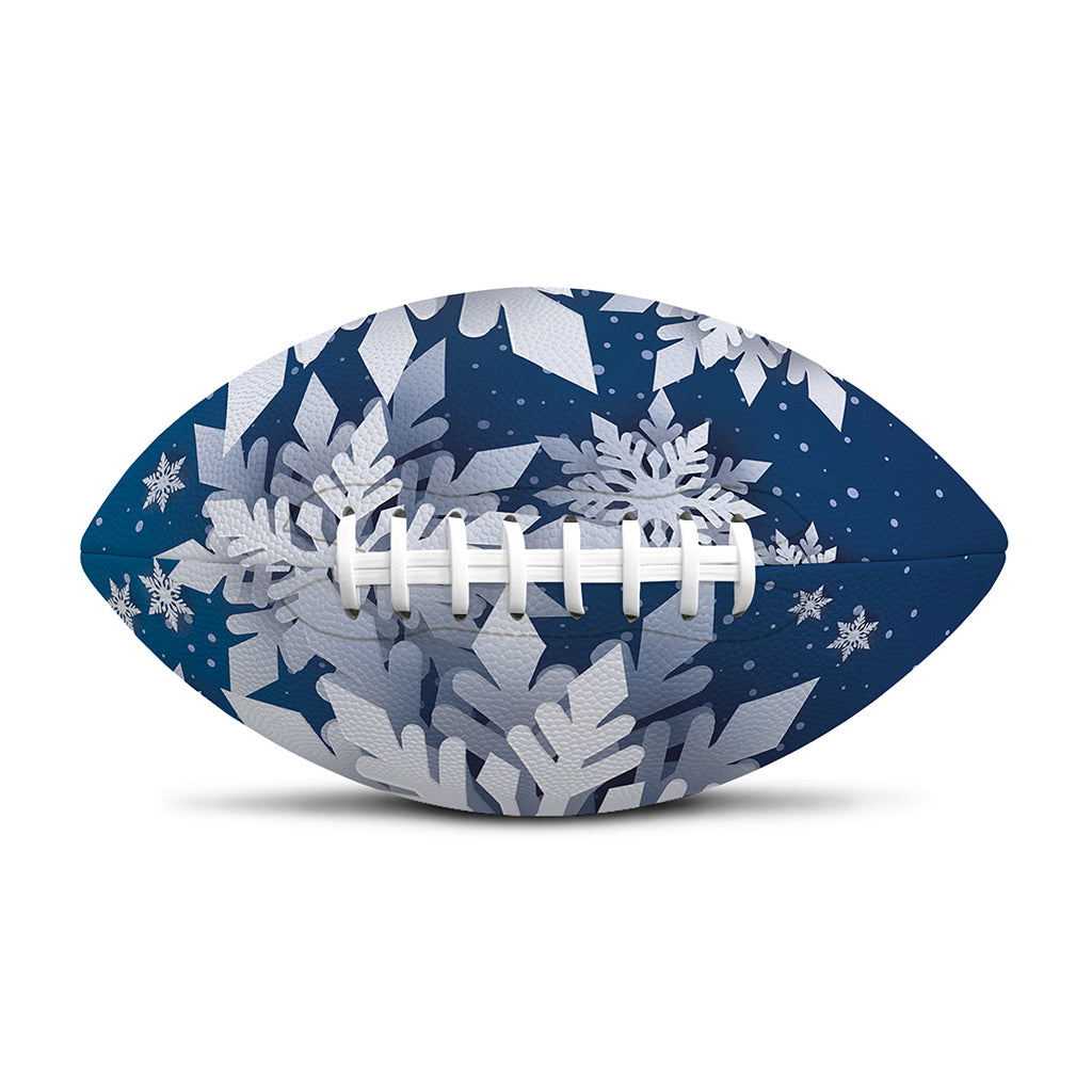 Christmas Snowflake Print Rugby Ball