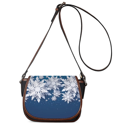 Christmas Snowflake Print Saddle Bag