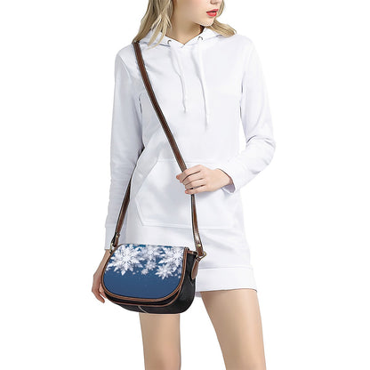 Christmas Snowflake Print Saddle Bag