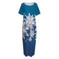 Christmas Snowflake Print Short Sleeve Long Nightdress