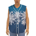 Christmas Snowflake Print Sleeveless Baseball Jersey