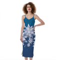 Christmas Snowflake Print Slim Fit Midi Cami Dress