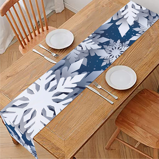 Christmas Snowflake Print Table Runner