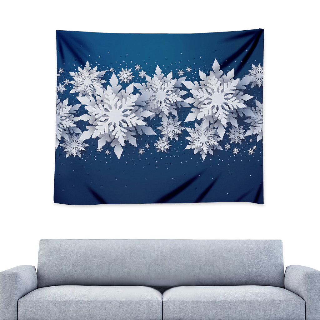 Christmas Snowflake Print Tapestry