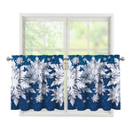 Christmas Snowflake Print Tier Curtains