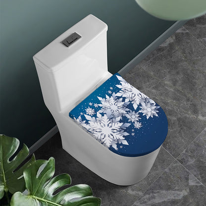 Christmas Snowflake Print Toilet Lid Cover