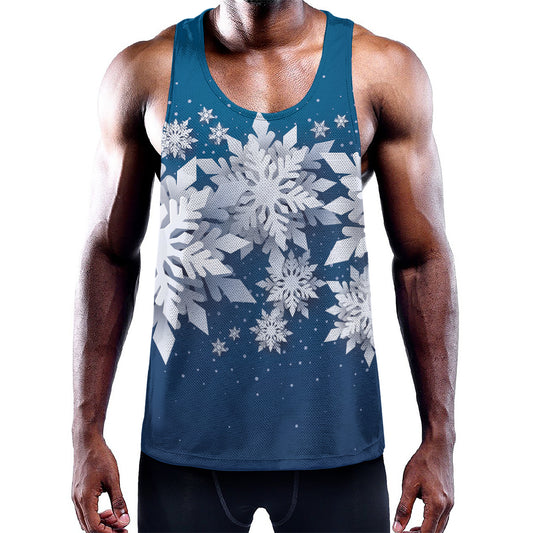 Christmas Snowflake Print Training Tank Top