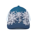 Christmas Snowflake Print White Mesh Trucker Hat