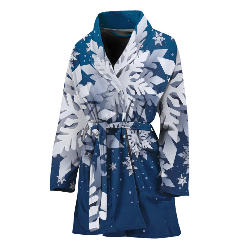 Christmas Snowflake Print Women's Bathrobe